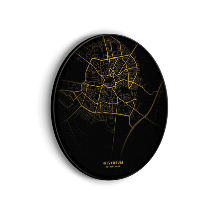 Akoestisch Schilderij Hilversum Plattegrond Zwart Geel Rond - Muurcirkel Template Vierkant Rond Steden 86 scaled 1