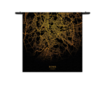 Wandkleed Rome Plattegrond Zwart Geel Rechthoek Vierkant