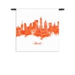 Wandkleed Skyline Utrecht Watercolor Paint Rechthoek Vierkant