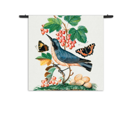 Wandkleed Prent Natuur Vogel en Bloemen 10 Rechthoek Vierkant