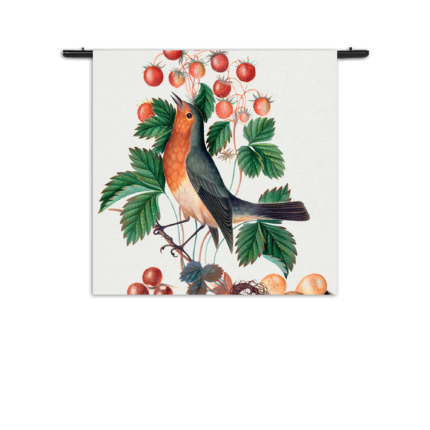 Wandkleed Prent Natuur Vogel en Bloemen 11 Rechthoek Vierkant