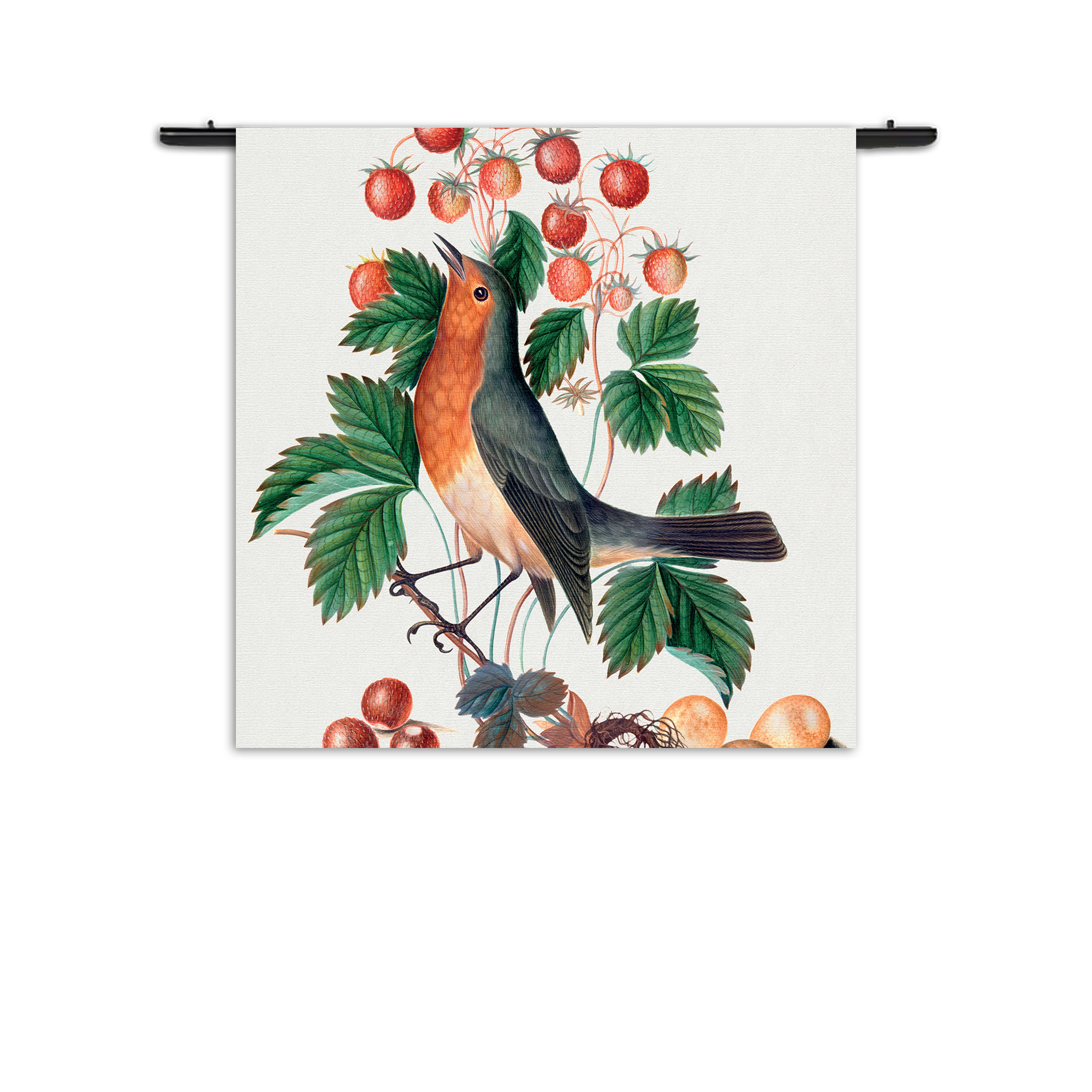 Wandkleed Prent Natuur Vogel en Bloemen 11 Rechthoek Vierkant