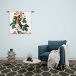 Wandkleed Prent Natuur Vogel en Bloemen 11 Rechthoek Vierkant Template Vierkant Rond Vintage 11 2
