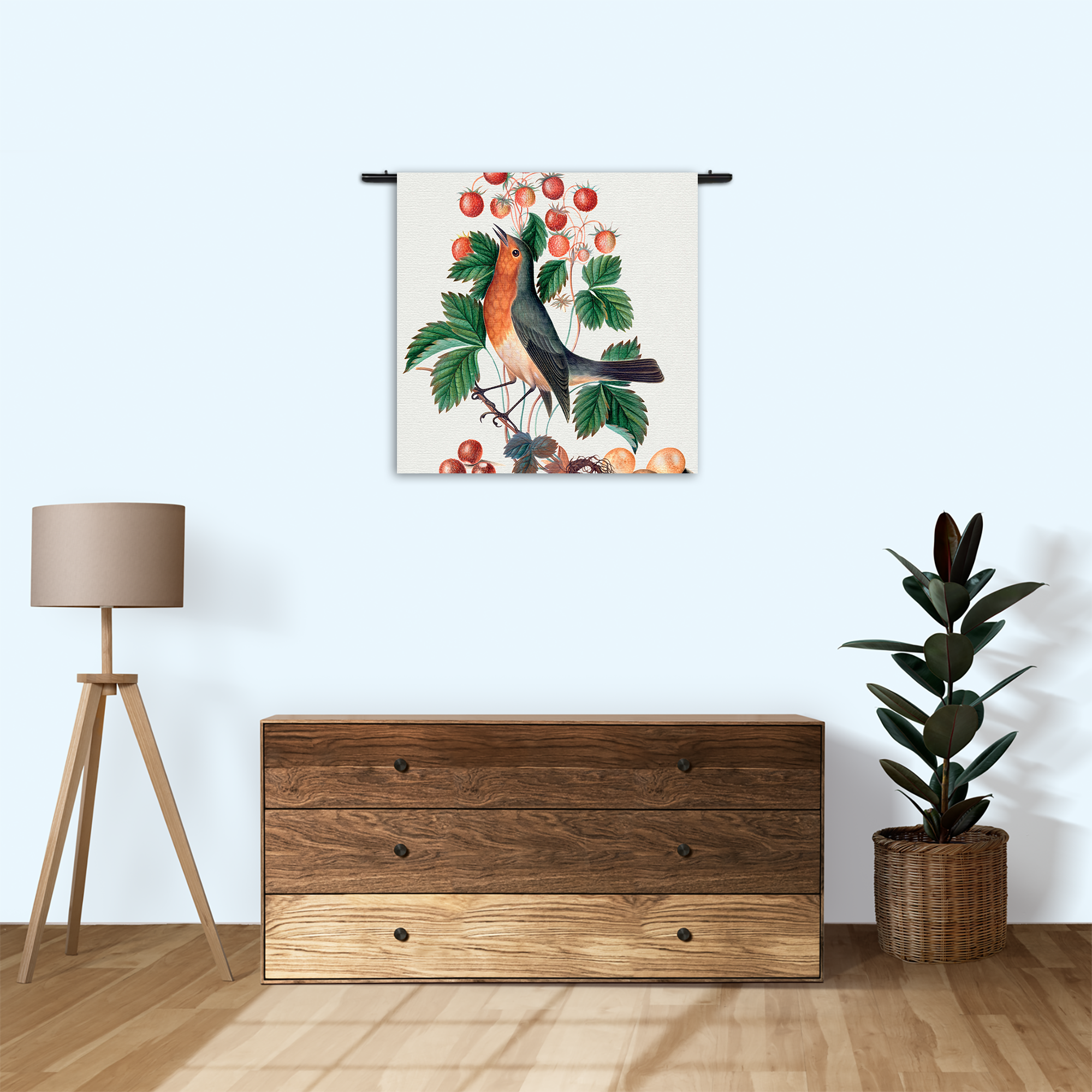 Wandkleed Prent Natuur Vogel en Bloemen 11 Rechthoek Vierkant Template Vierkant Rond Vintage 11 3