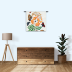Wandkleed Prent Natuur Vogel en Bloemen 13 Rechthoek Vierkant Template Vierkant Rond Vintage 13 3