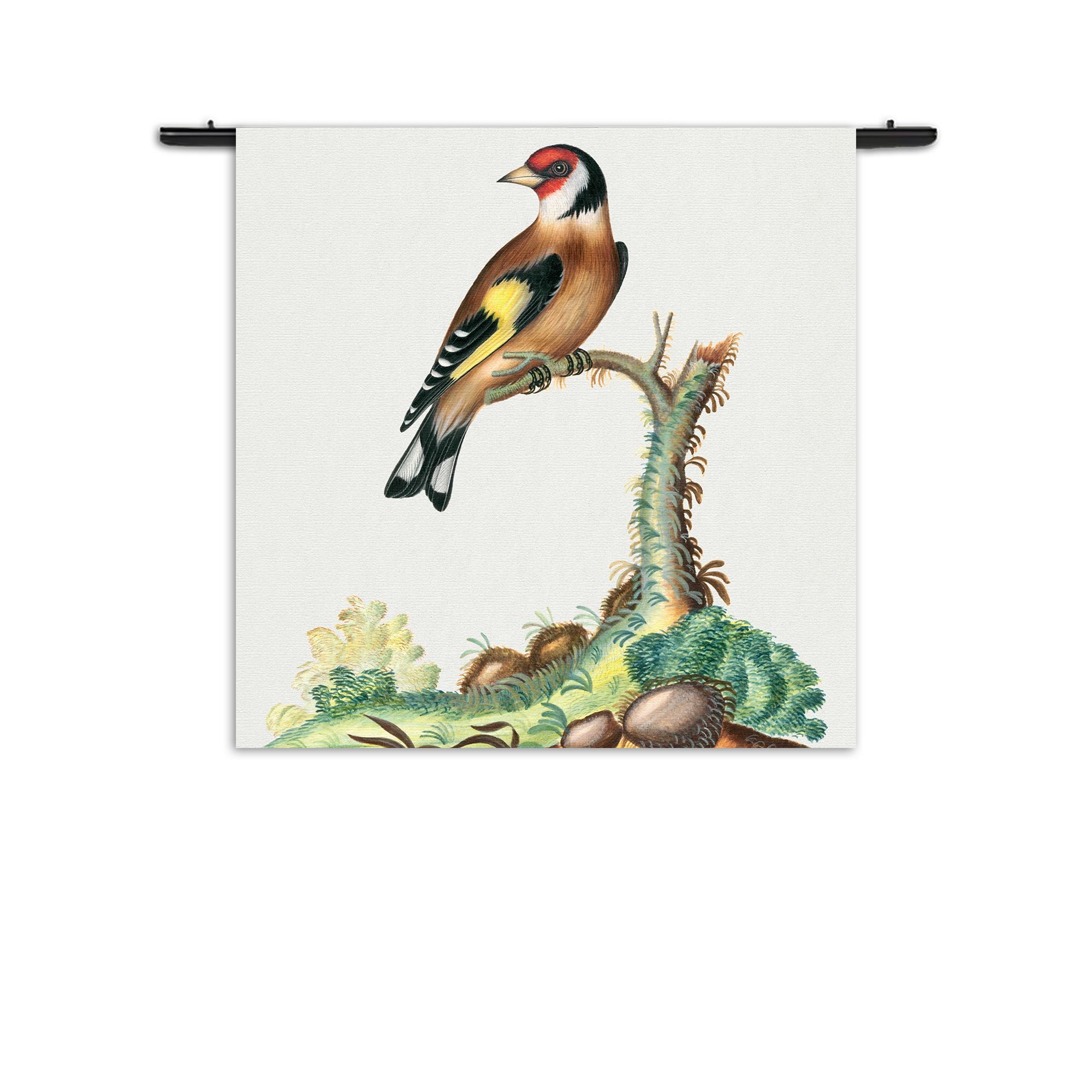 Wandkleed Prent Natuur Vogel en Bloemen 15 Rechthoek Vierkant