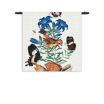 Wandkleed Prent Natuur Vogel en Bloemen 02 Rechthoek Vierkant