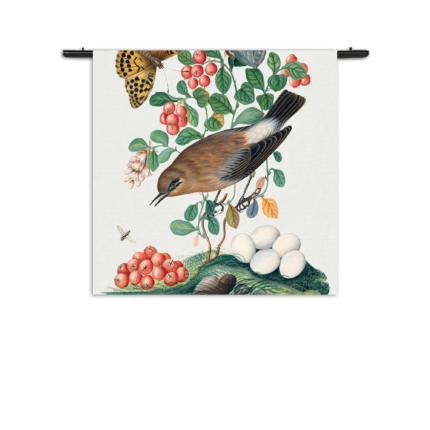 Wandkleed Prent Natuur Vogel en Bloemen 05 Rechthoek Vierkant