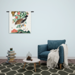 Wandkleed Prent Natuur Vogel en Bloemen 05 Rechthoek Vierkant Template Vierkant Rond Vintage 5 2