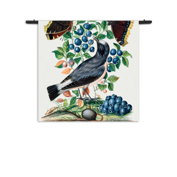 Wandkleed Prent Natuur Vogel en Bloemen 06 Rechthoek Vierkant