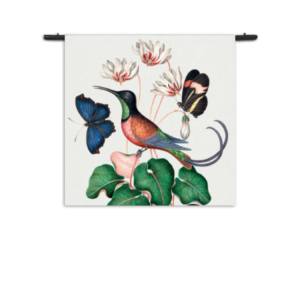 Wandkleed Prent Natuur Vogel en Bloemen 07 Rechthoek Vierkant