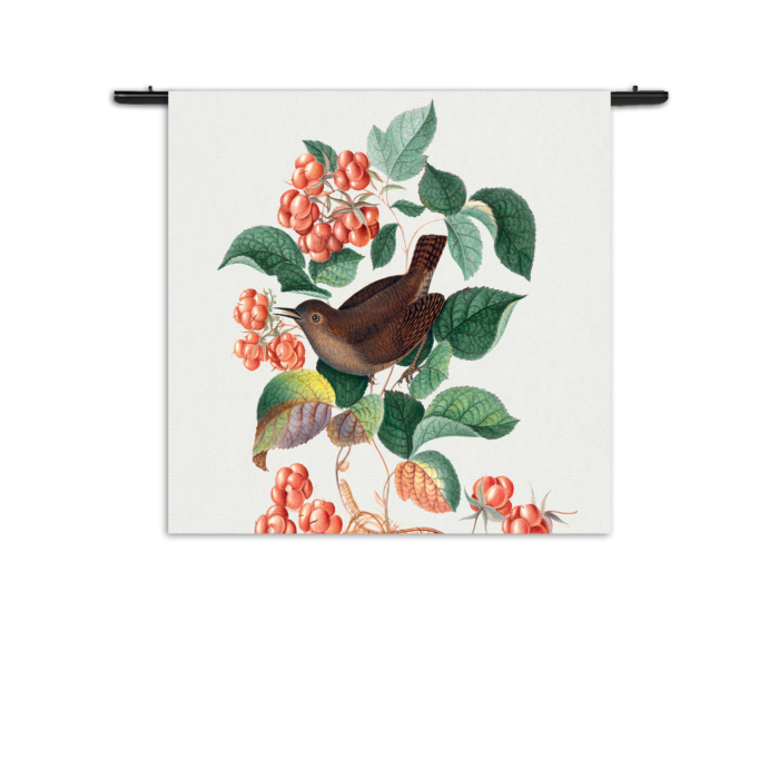 Wandkleed Prent Natuur Vogel en Bloemen 08 Rechthoek Vierkant