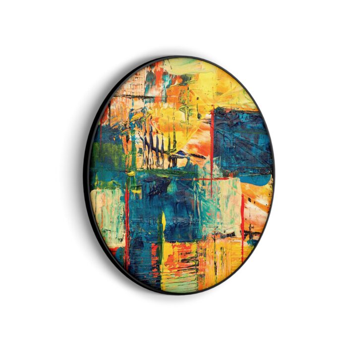 Akoestisch Schilderij Niet Afgeschilderde Dierenkop Kleurrijk Rond - Muurcirkel Template Vierkant Rond abstract 103 scaled 1