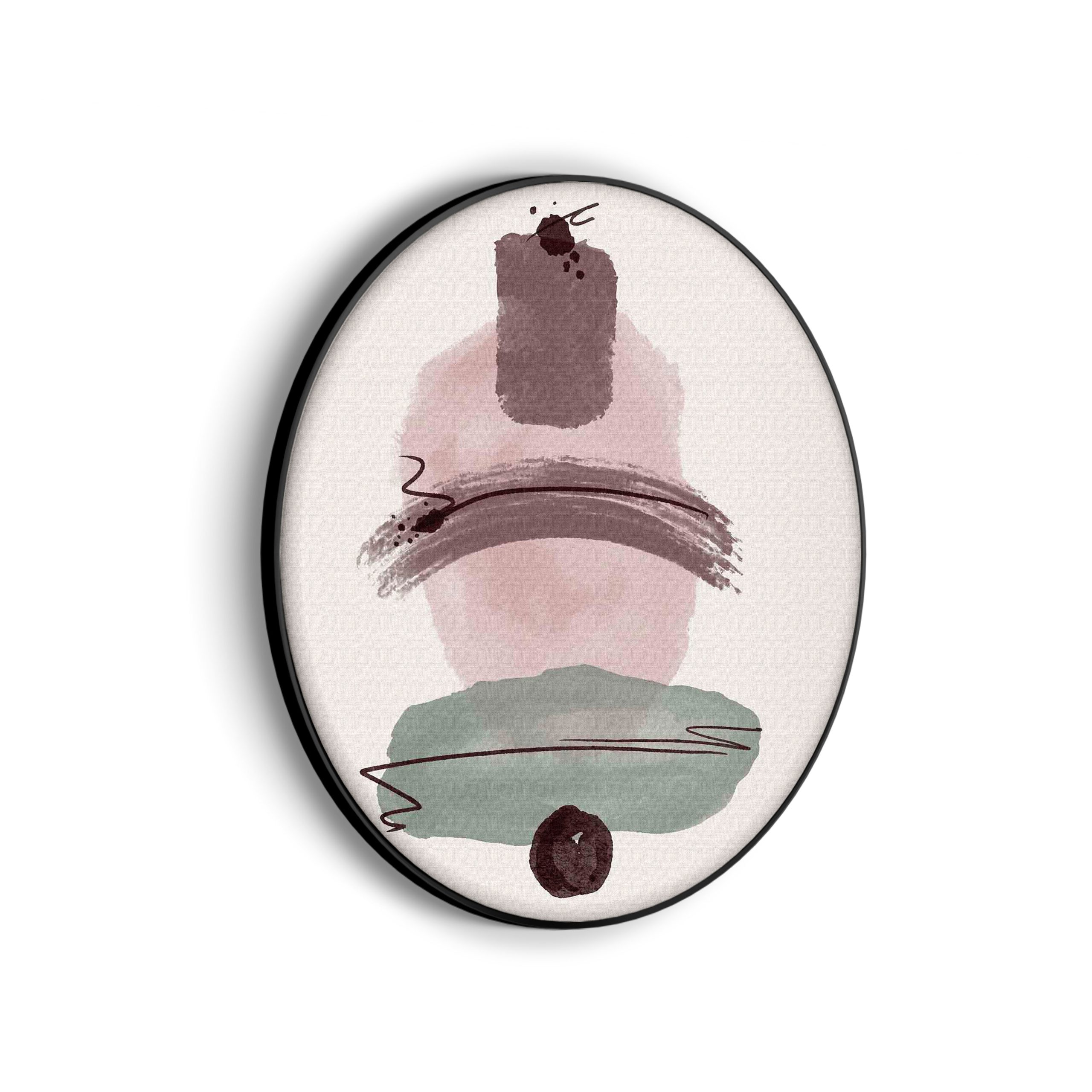 Akoestisch Schilderij Scandinavisch Roze en Groen Tinten Rond - Muurcirkel Template Vierkant Rond abstract 109 scaled 1