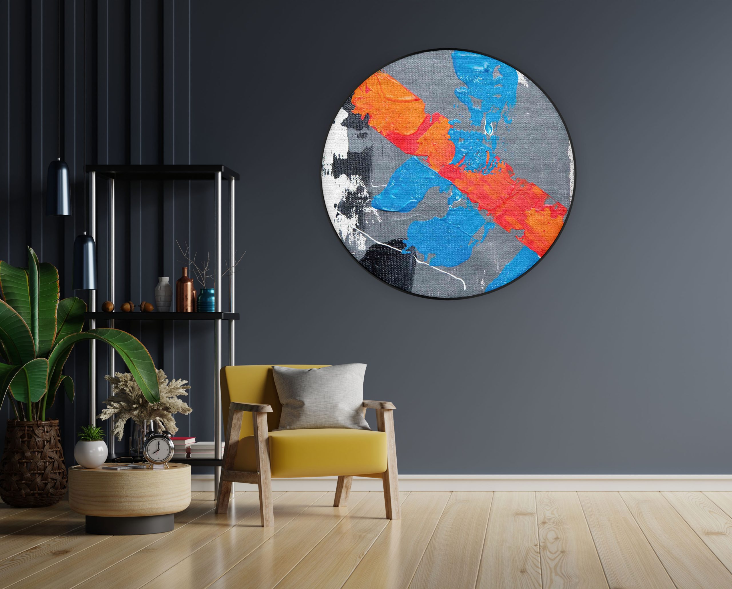 Akoestisch Schilderij Painted Canvas Rond - Muurcirkel Template Vierkant Rond abstract 118 1 1 scaled 1