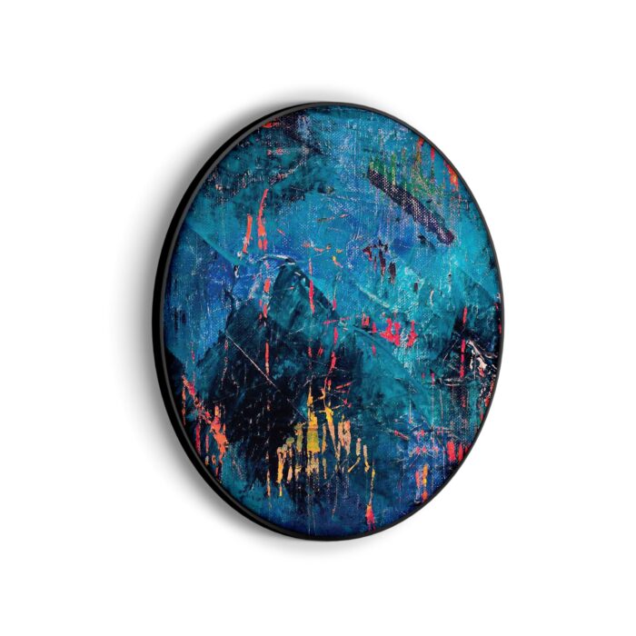 Akoestisch Schilderij Het blauwe schilderwerk Rond - Muurcirkel Template Vierkant Rond abstract 15 scaled 1