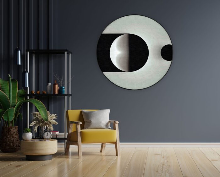 Akoestisch Schilderij Scandinavisch Wit met Zwart Element 01 Rond - Muurcirkel Template Vierkant Rond abstract 21 1 1 scaled 1