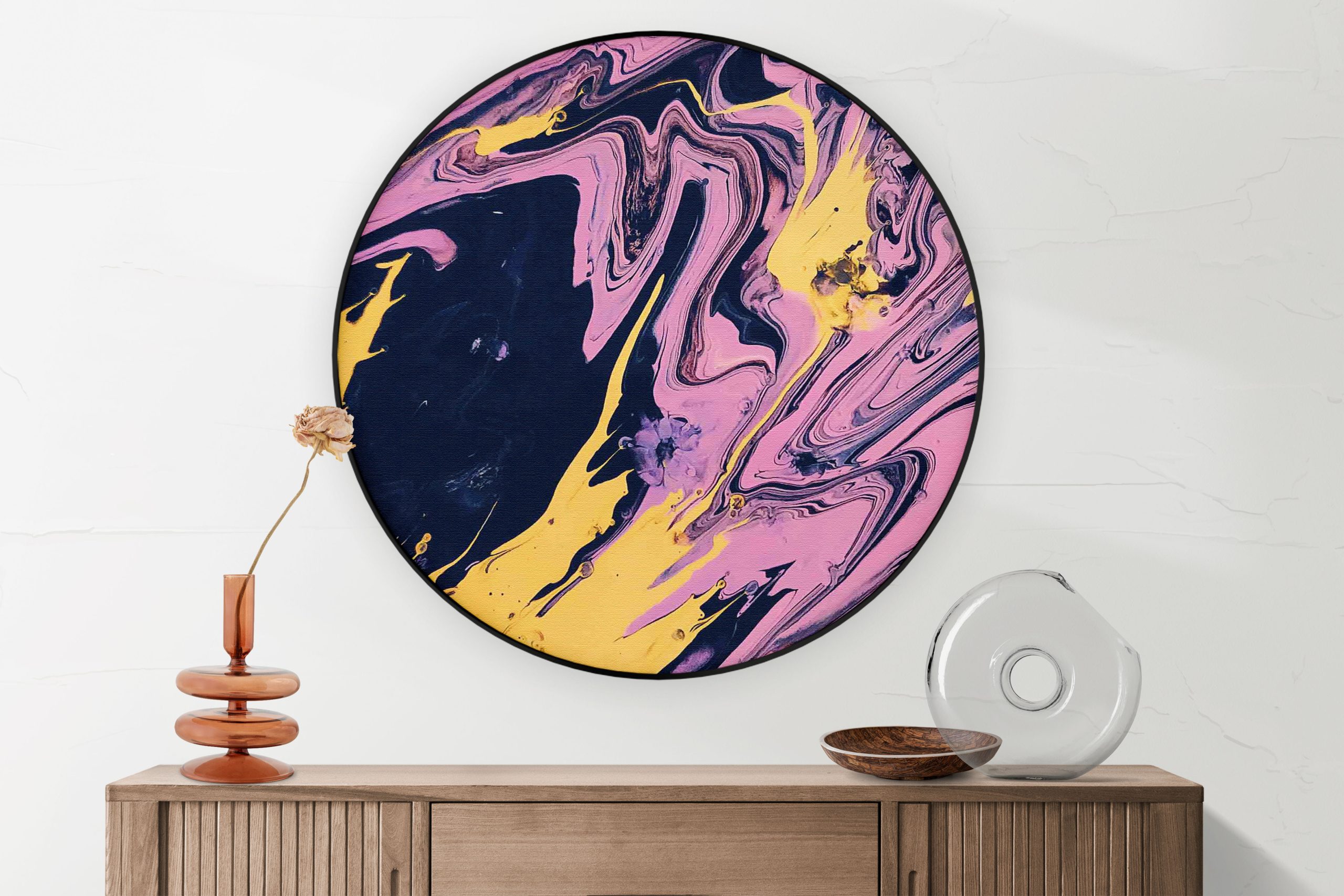 Akoestisch Schilderij Moderne Kunst Rond - Muurcirkel Template Vierkant Rond abstract 36 1 2 scaled 1