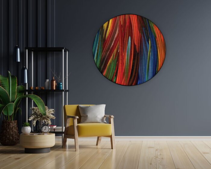Akoestisch Schilderij Geschilderde Strepen Kleurrijk Rond - Muurcirkel Template Vierkant Rond abstract 75 1 1 scaled 1