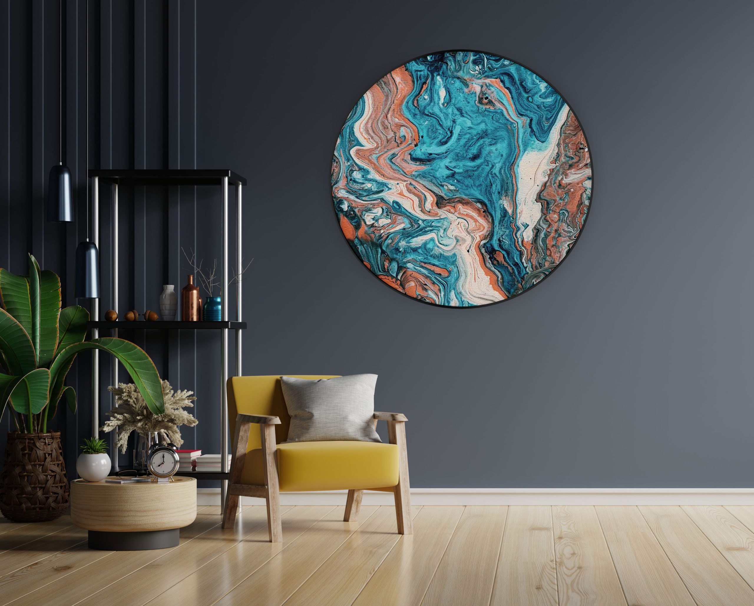 Akoestisch Schilderij Painted Colored Rond - Muurcirkel Template Vierkant Rond abstract 85 1 1 scaled 1