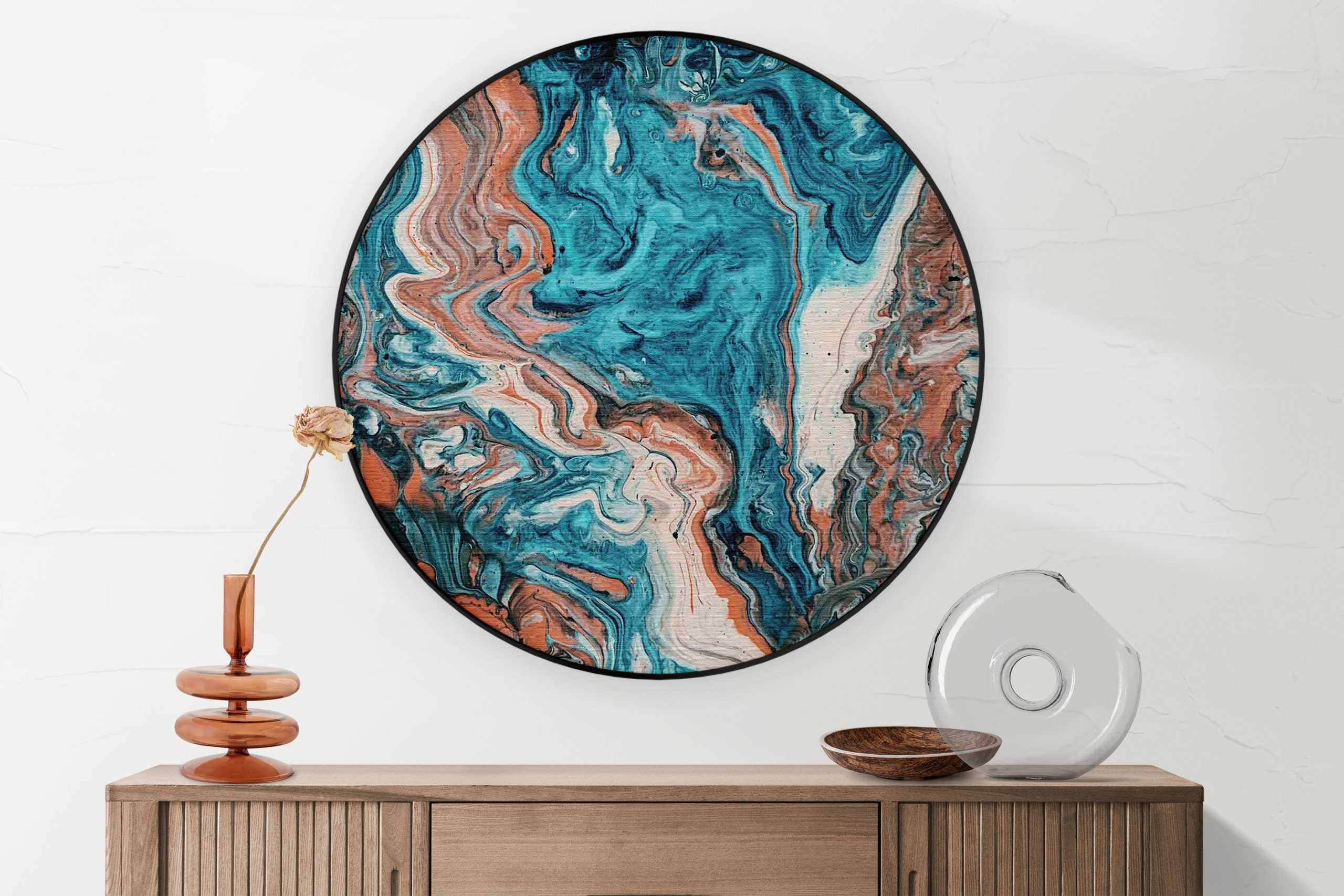 Akoestisch Schilderij Painted Colored Rond - Muurcirkel Template Vierkant Rond abstract 85 1 2 scaled 1