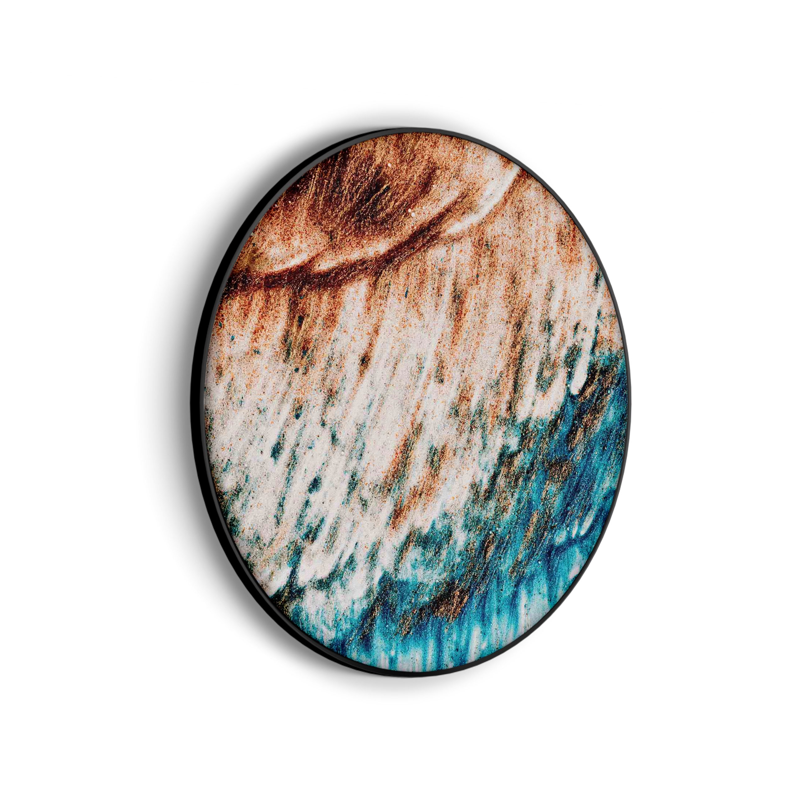 Akoestisch Schilderij Kunst Oranje blauw Rond - Muurcirkel Template Vierkant Rond abstract 93 scaled 1