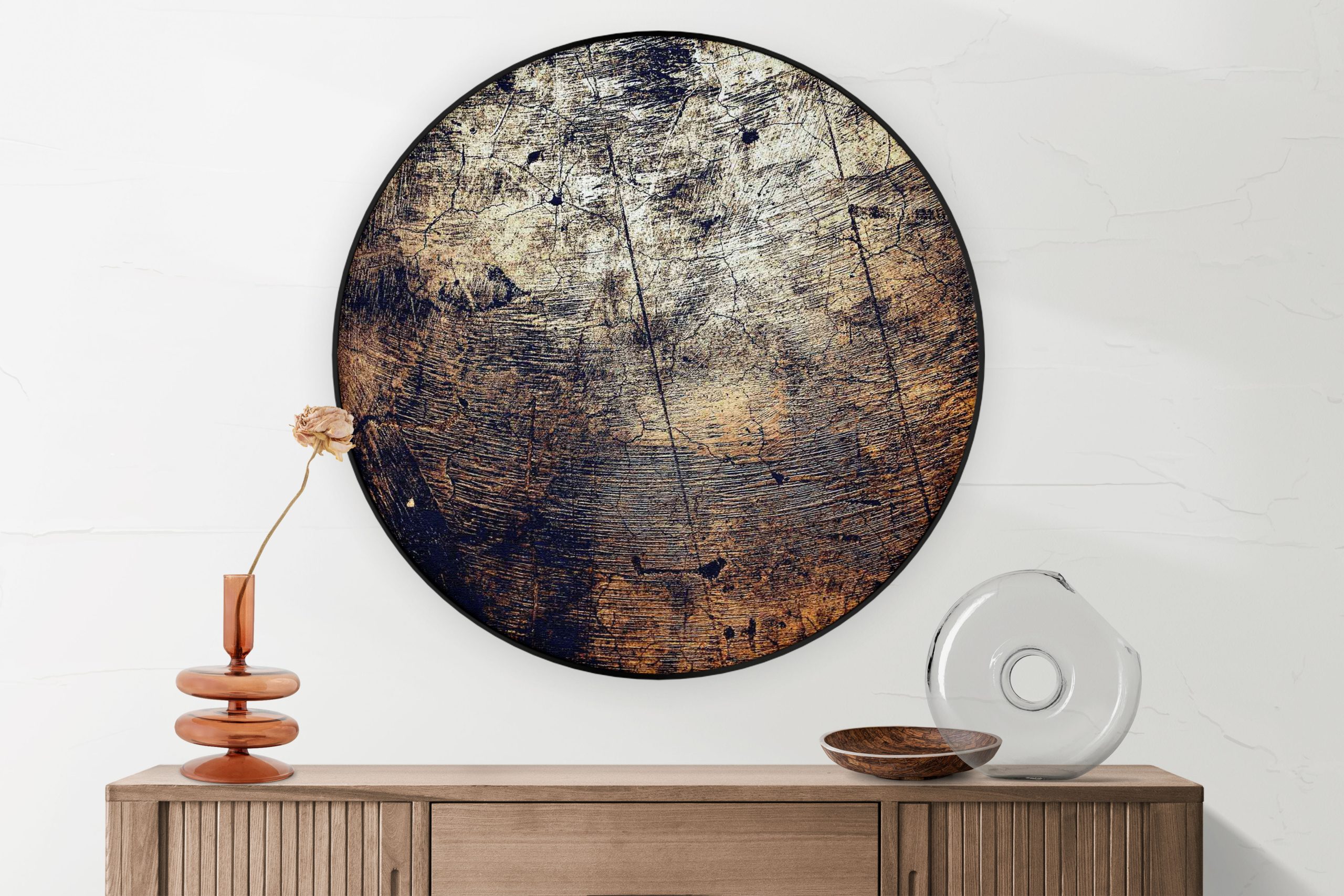 Akoestisch Schilderij Boomstam - Boomschors - Hout Patroon Rond - Muurcirkel Template Vierkant Rond abstract 94 1 2 scaled 1