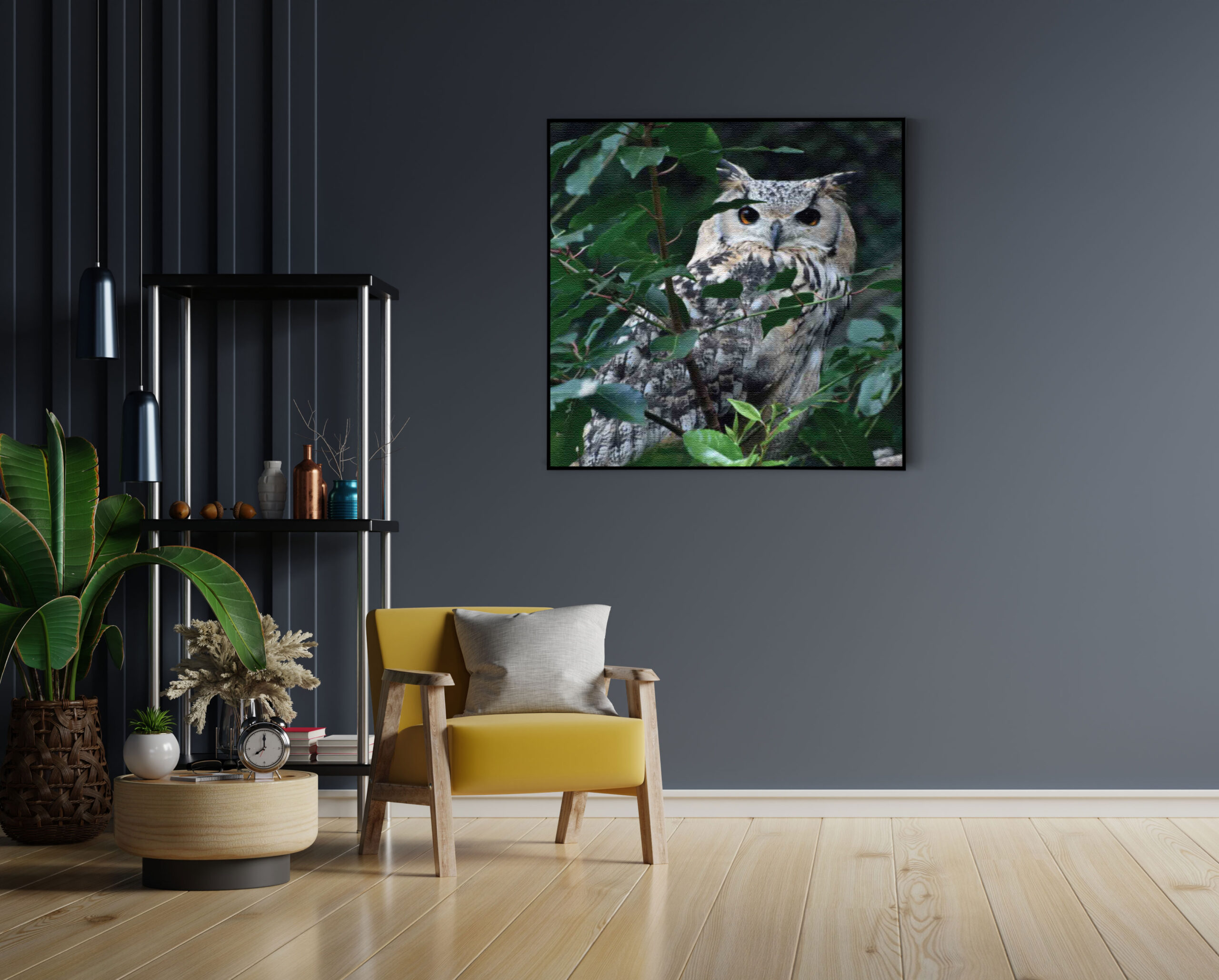 Akoestisch Schilderij Uil Op Tak Vierkant Template Vierkant Rond dieren 12 4 scaled 1