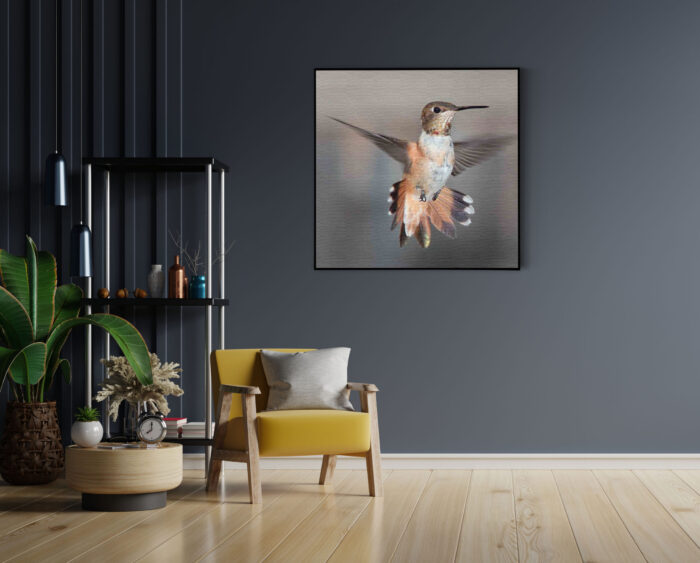 Akoestisch Schilderij De Vliegende Kolibrie Vogel Vierkant Template Vierkant Rond dieren 19 4 scaled 1