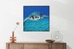 Akoestisch Schilderij Zeeschildpad In Helderblauw Water 01 Vierkant Template Vierkant Rond dieren 21 5 scaled 1