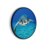 Akoestisch Schilderij Zeeschildpad In Helderblauw Water 01 Rond - Muurcirkel Template Vierkant Rond dieren 21 scaled 1