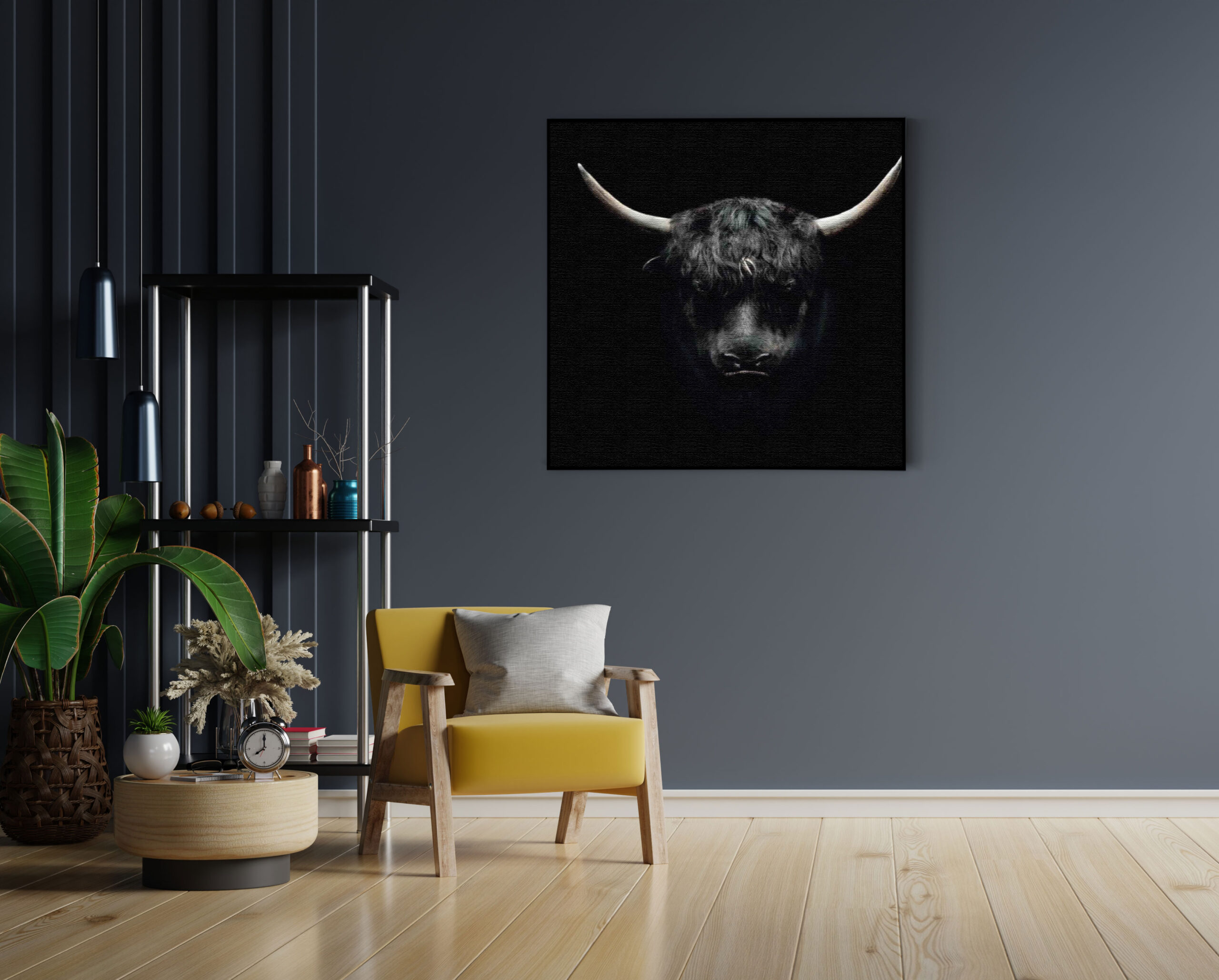 Akoestisch Schilderij Stier Ready To Fight 02 Vierkant Template Vierkant Rond dieren 41 4 scaled 1