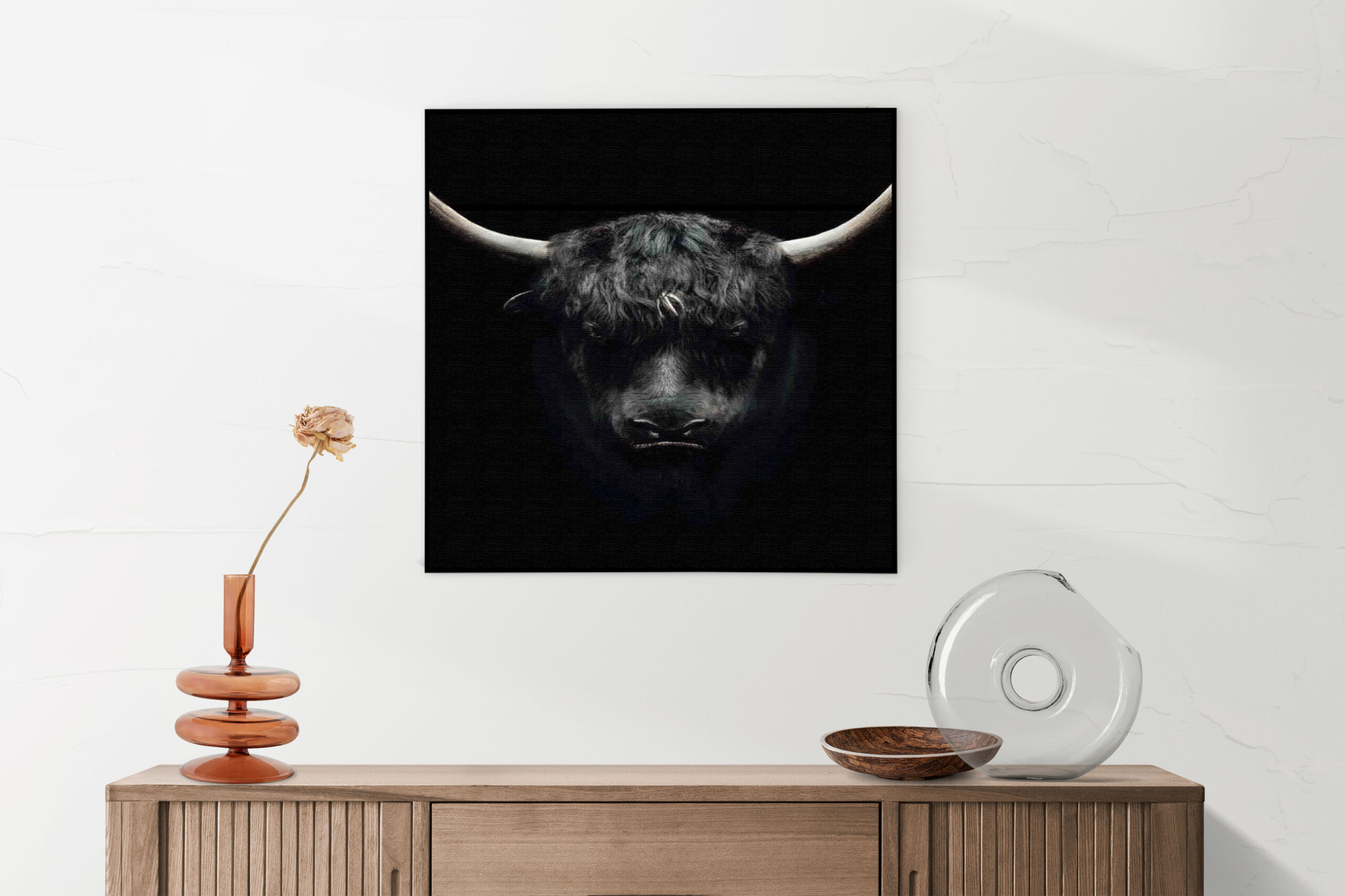 Akoestisch Schilderij Stier Ready To Fight 02 Vierkant Template Vierkant Rond dieren 41 5 scaled 1