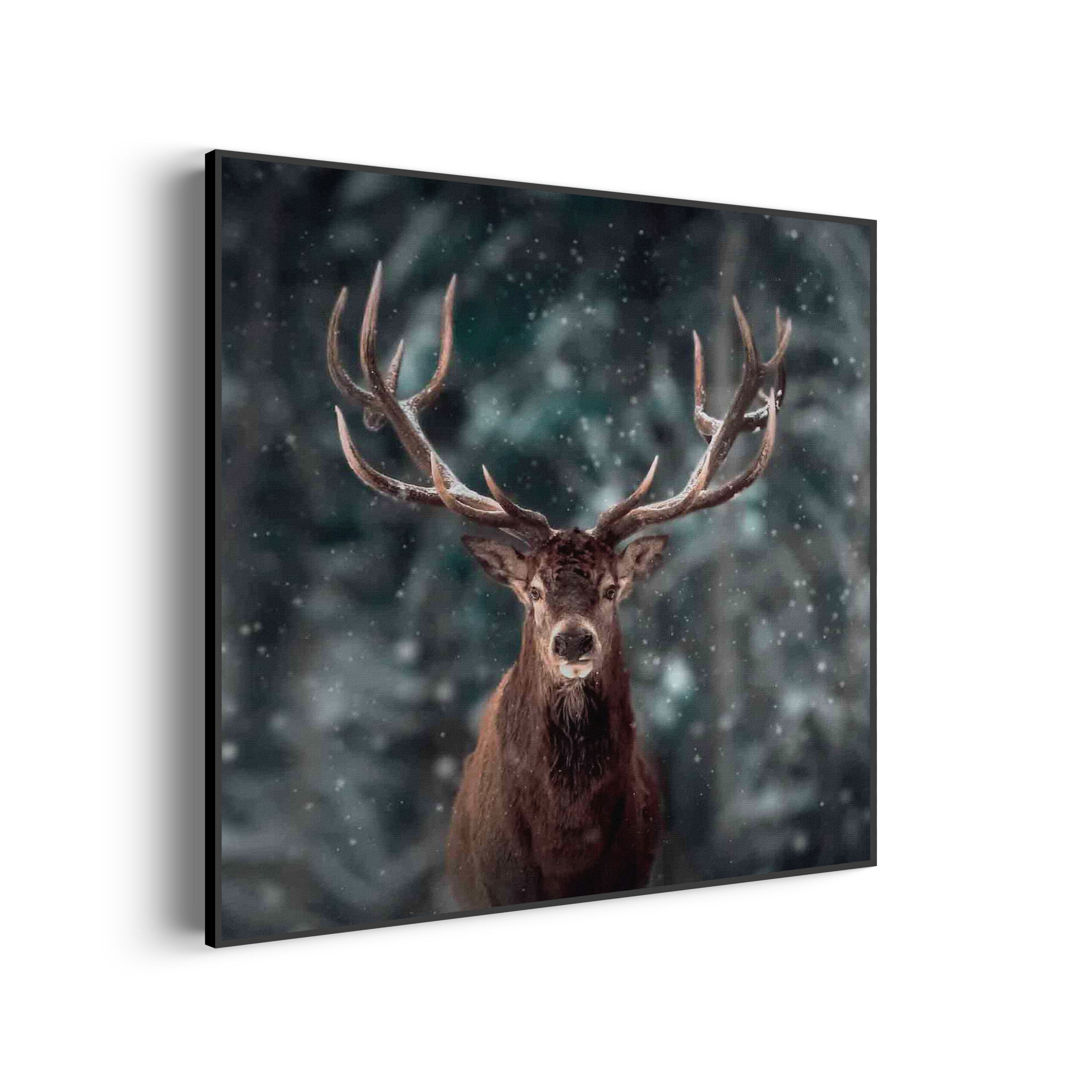 Akoestisch Schilderij Edelhert In De Sneeuw Vierkant Template Vierkant Rond dieren 52 3 scaled 1