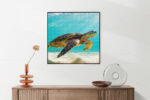 Akoestisch Schilderij Zeeschildpad In Helderblauw Water 04 Vierkant Template Vierkant Rond dieren 58 5 scaled 1
