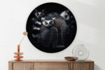 Akoestisch Schilderij Olifant Zwart Wit Rond - Muurcirkel Template Vierkant Rond dieren 59 2 scaled 1