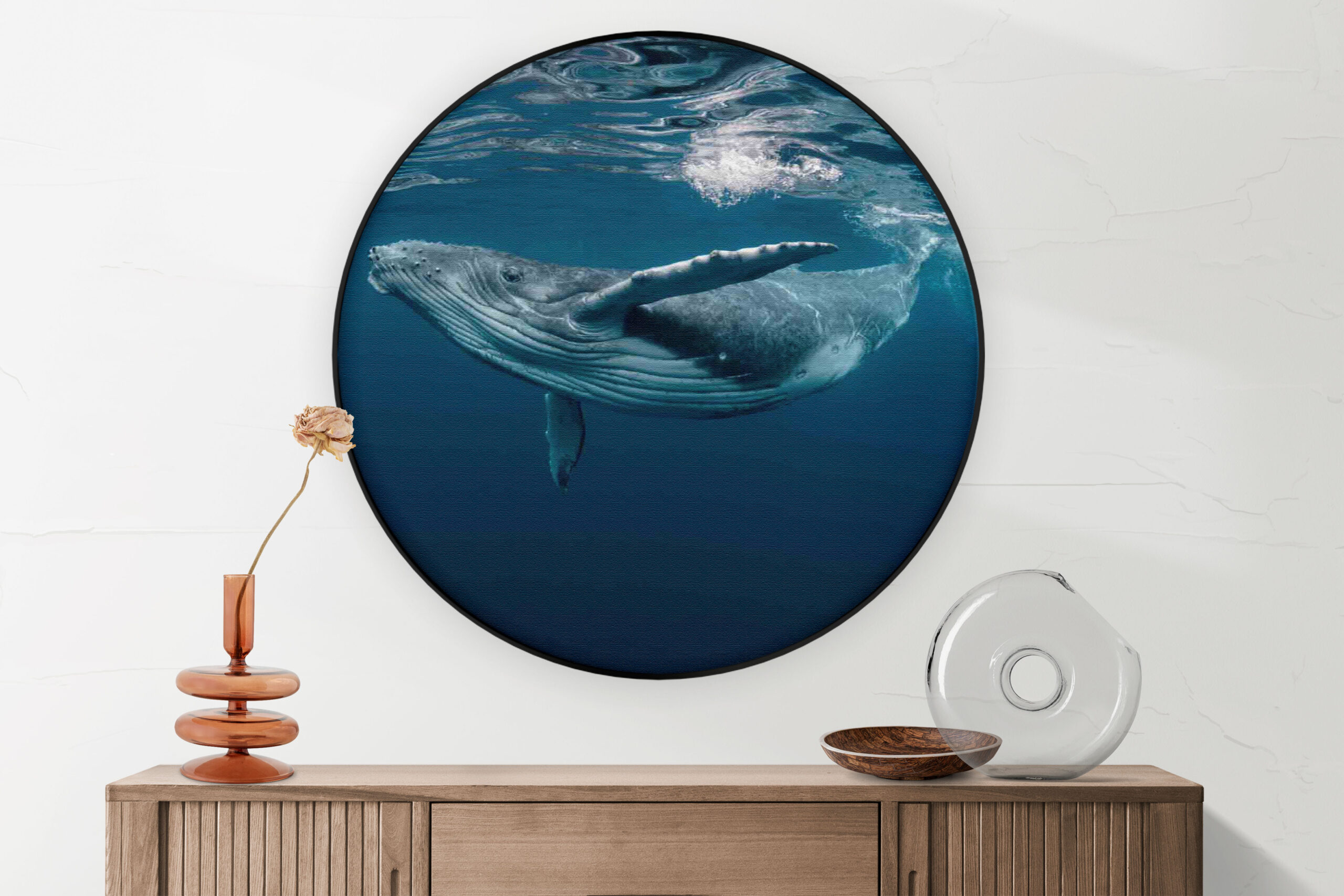 Akoestisch Schilderij Olifant Zwart Wit Rond - Muurcirkel Template Vierkant Rond dieren 60 2 scaled 1
