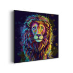 Akoestisch Schilderij Colored Lion Vierkant Template Vierkant Rond dieren 64 3 scaled 1