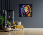 Akoestisch Schilderij Colored Lion Vierkant Template Vierkant Rond dieren 64 4 scaled 1