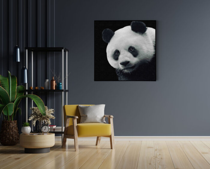 Akoestisch Schilderij Pandabeer Zwart Wit 02 Vierkant Template Vierkant Rond dieren 74 4 scaled 1