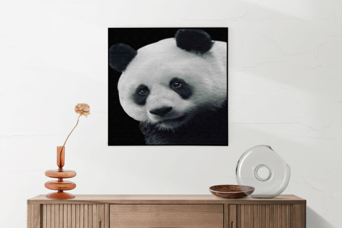Akoestisch Schilderij Pandabeer Zwart Wit 02 Vierkant Template Vierkant Rond dieren 74 5 scaled 1