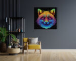 Akoestisch Schilderij Colored Wolf Vierkant Template Vierkant Rond dieren 77 4 scaled 1