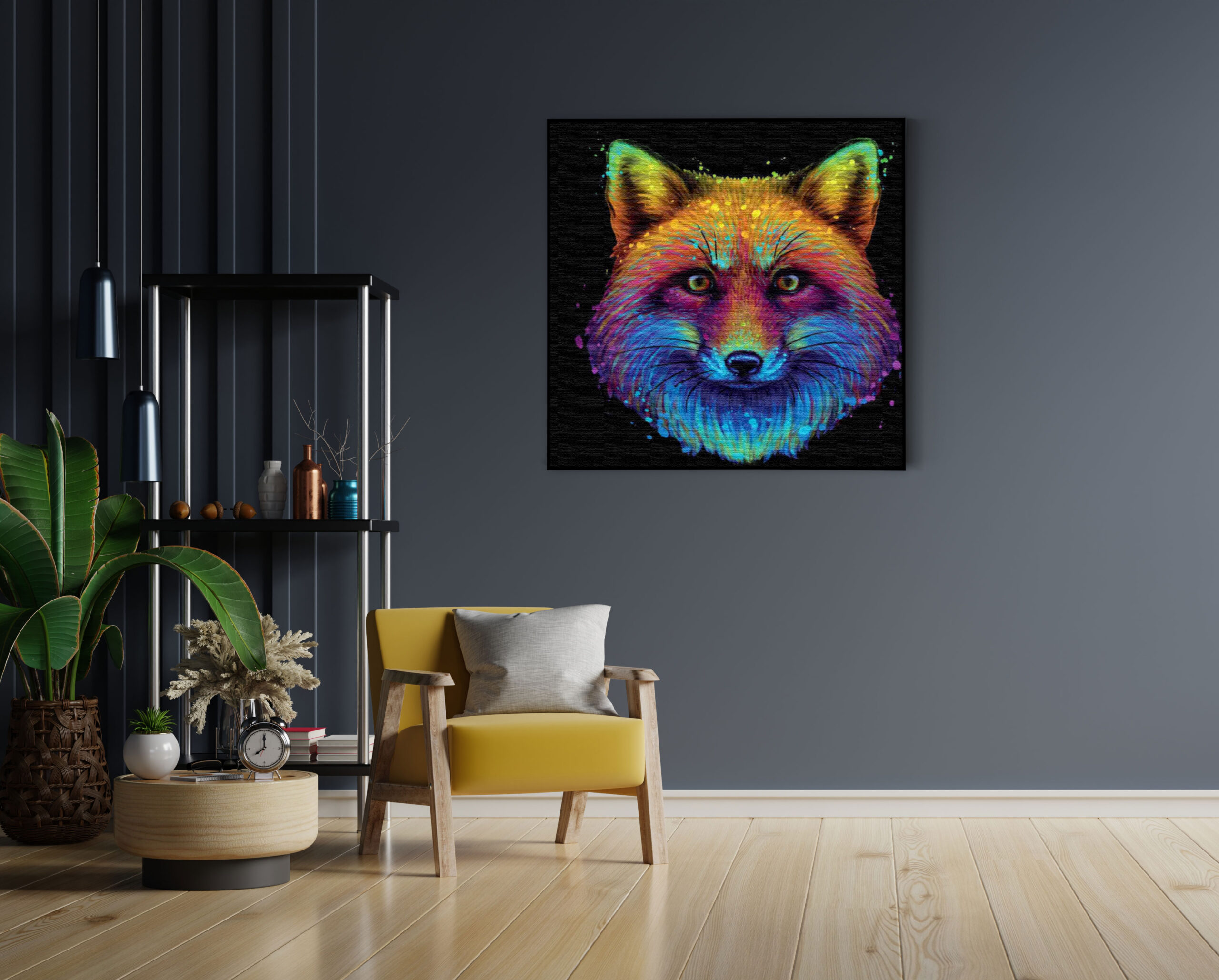 Akoestisch Schilderij Colored Wolf Vierkant Template Vierkant Rond dieren 77 4 scaled 1