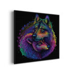 Akoestisch Schilderij Colored Wolves Vierkant Template Vierkant Rond dieren 80 3 scaled 1