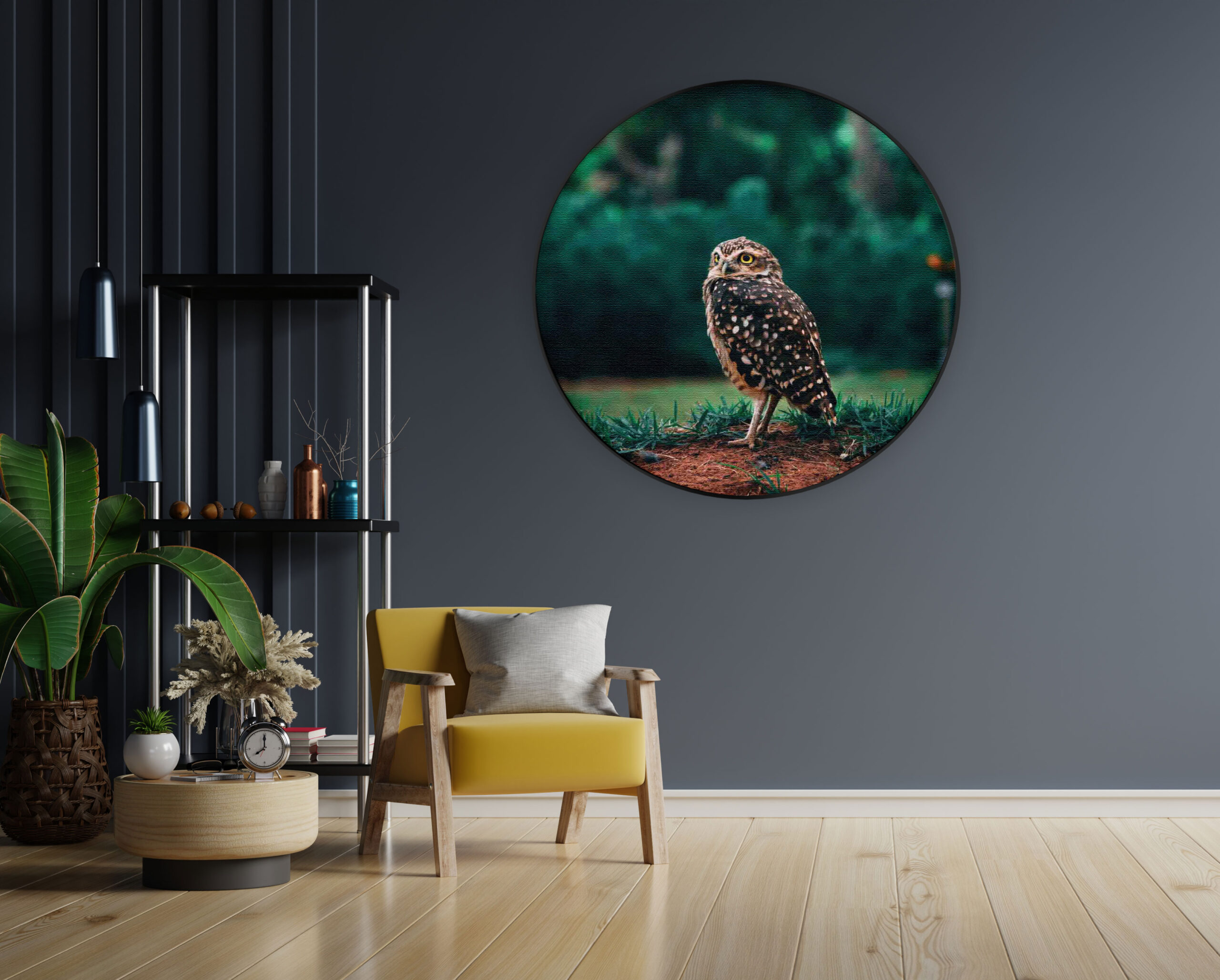 Akoestisch Schilderij Uil In De Natuur Rond - Muurcirkel Template Vierkant Rond dieren 9 1 scaled 1