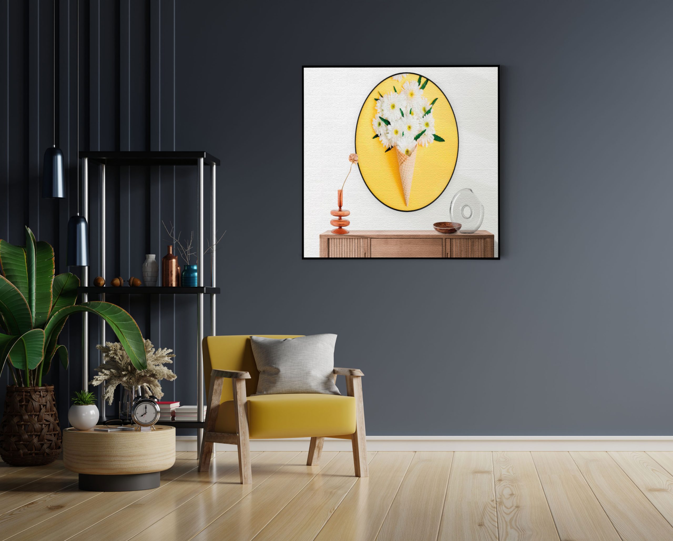 Akoestisch Schilderij Ijshoorn met Bloemen Vierkant Template Vierkant Rond eten en drinken 15 1 4 scaled 1