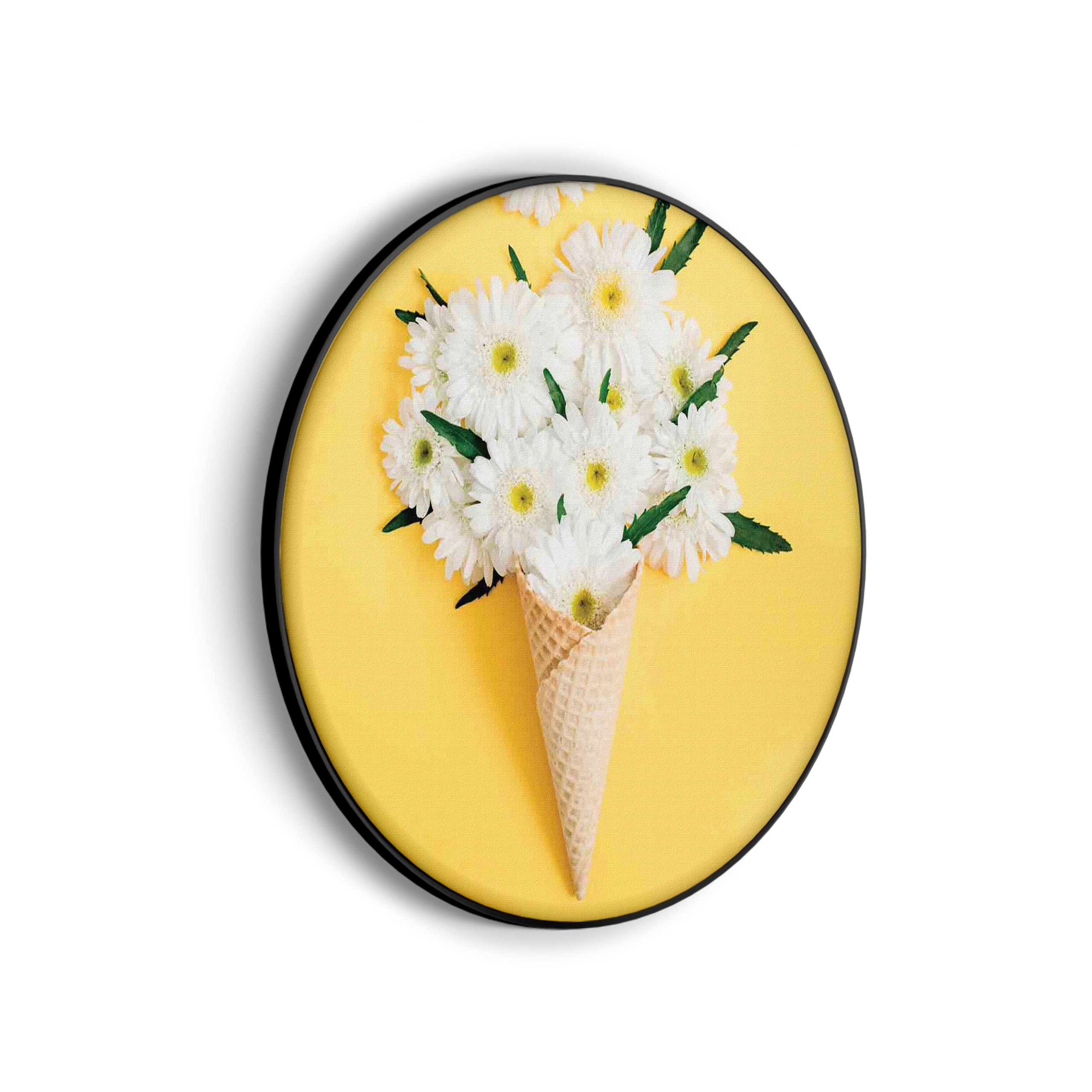 Akoestisch Schilderij Ijshoorn met Bloemen Rond - Muurcirkel Template Vierkant Rond eten en drinken 15 scaled 1