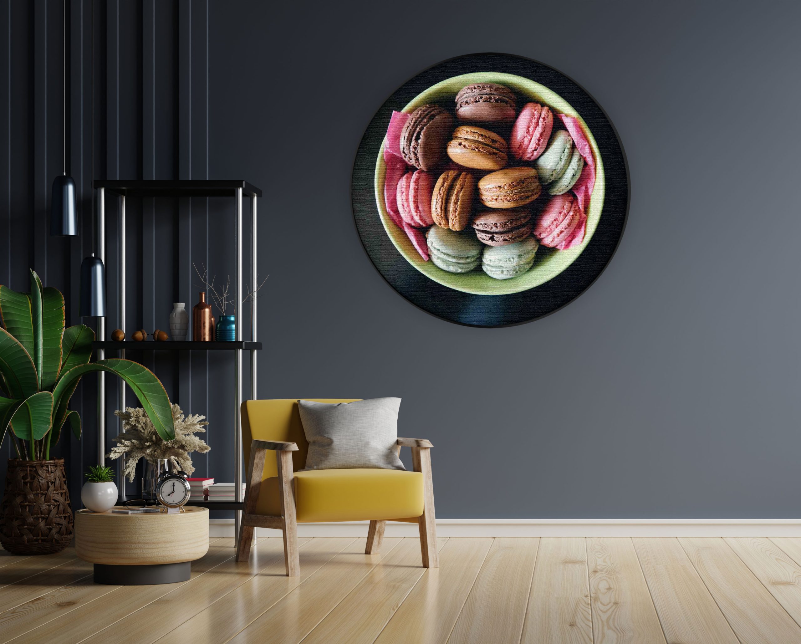 Akoestisch Schilderij Macarons 01 Rond - Muurcirkel Template Vierkant Rond eten en drinken 18 1 1 scaled 1