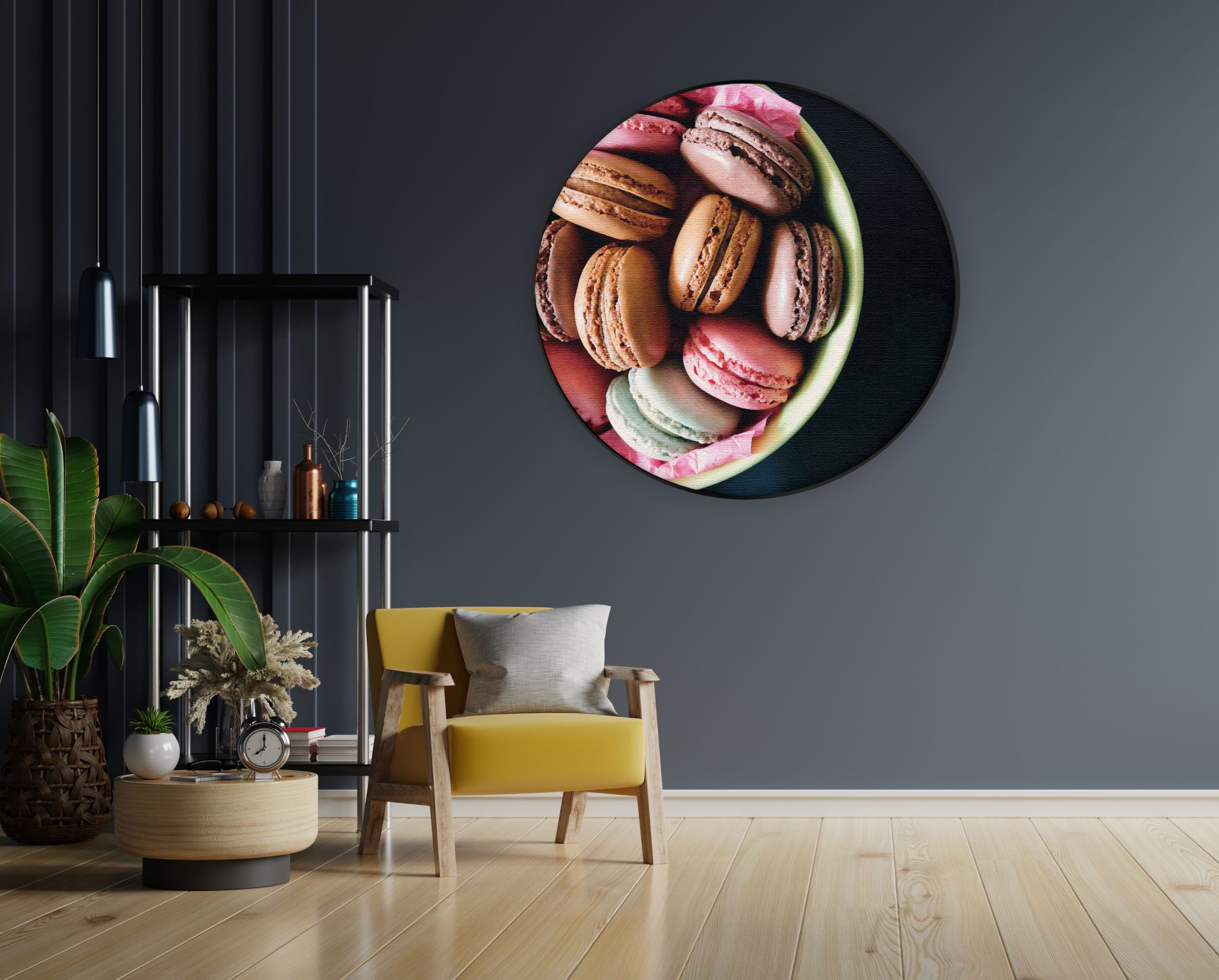 Akoestisch Schilderij Macarons 02 Rond - Muurcirkel Template Vierkant Rond eten en drinken 19 1 1 scaled 1