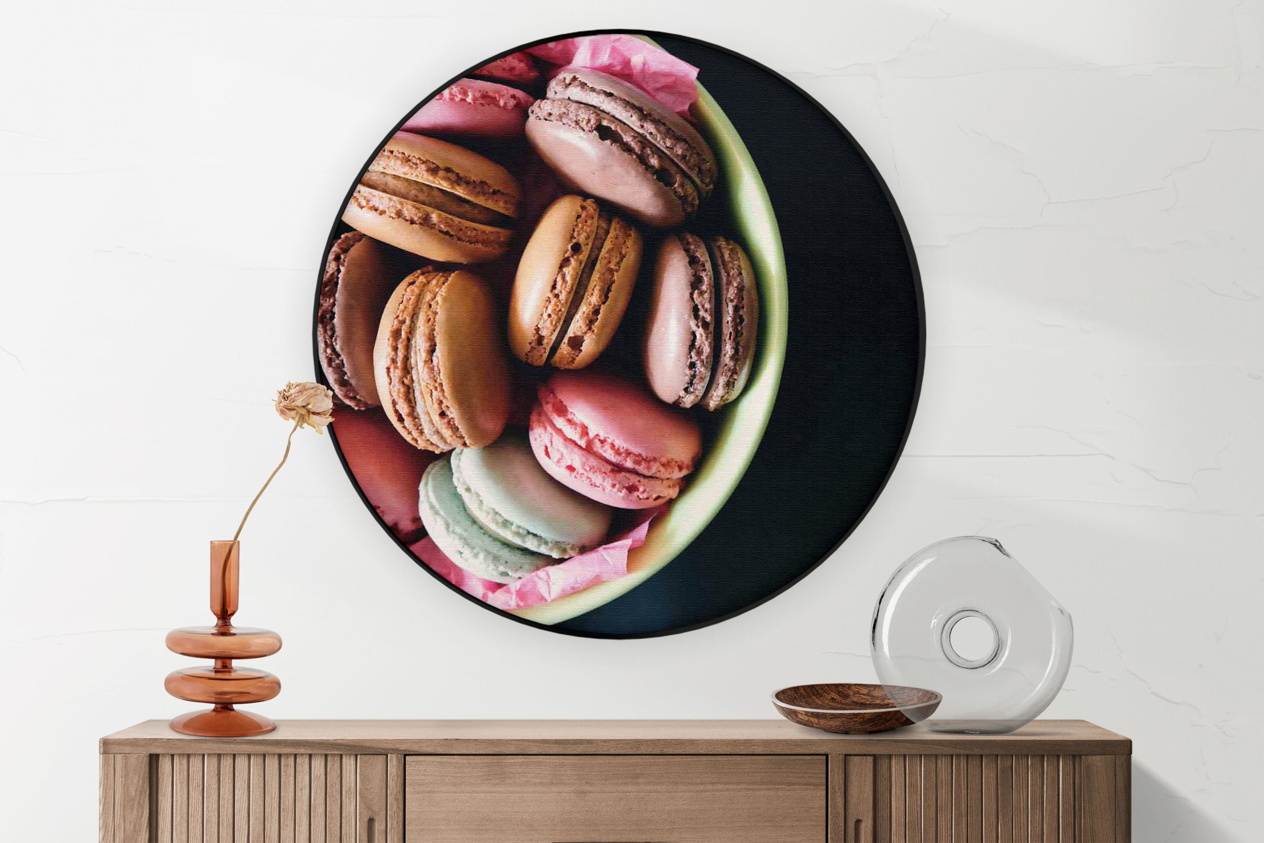 Akoestisch Schilderij Macarons 02 Rond - Muurcirkel Template Vierkant Rond eten en drinken 19 1 2 scaled 1